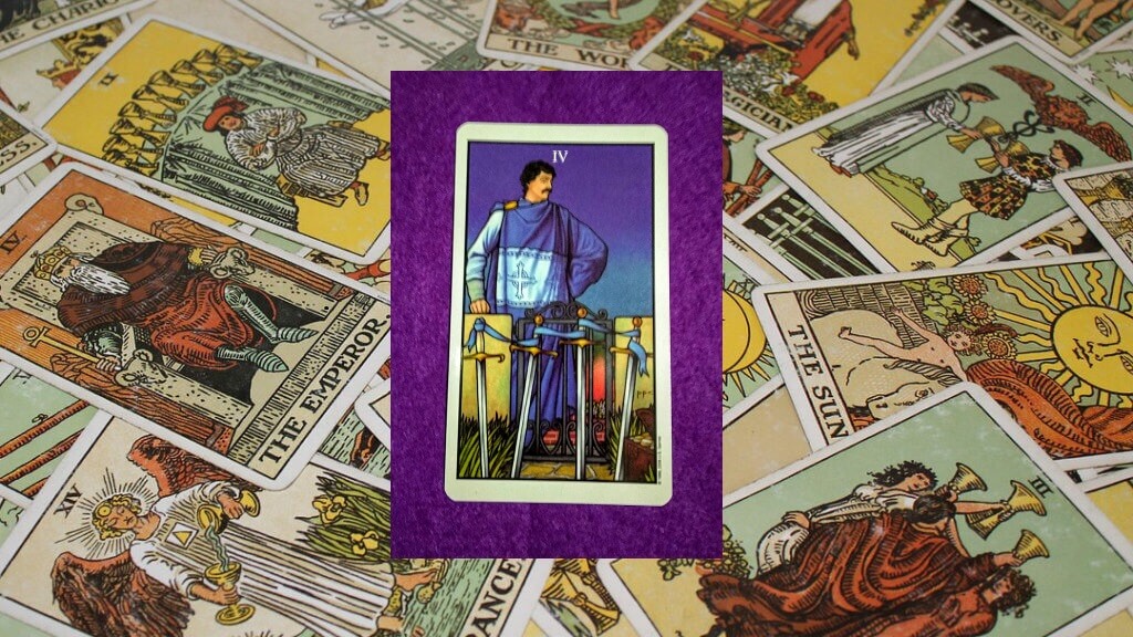 Carta de Tarot-El Cuatro de Espadas