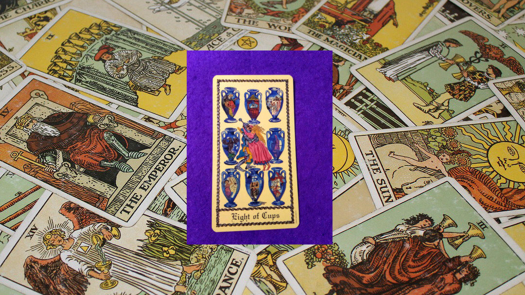 Carta de Tarot-El Ocho de Copas